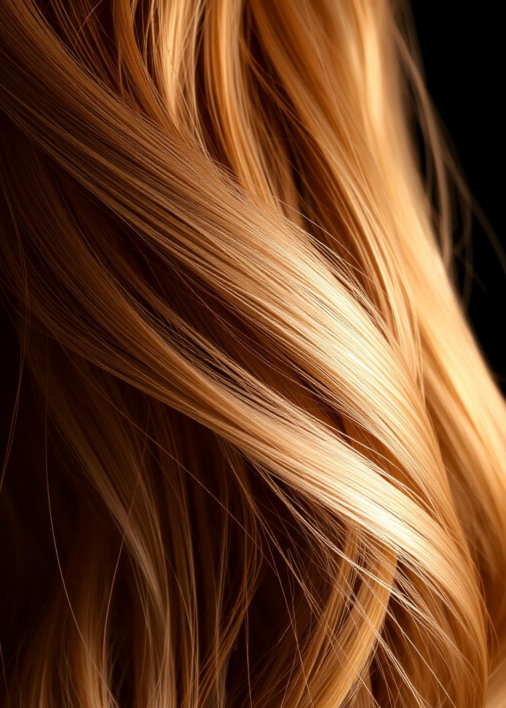 Detalle de tono rubio champagne en extensiones